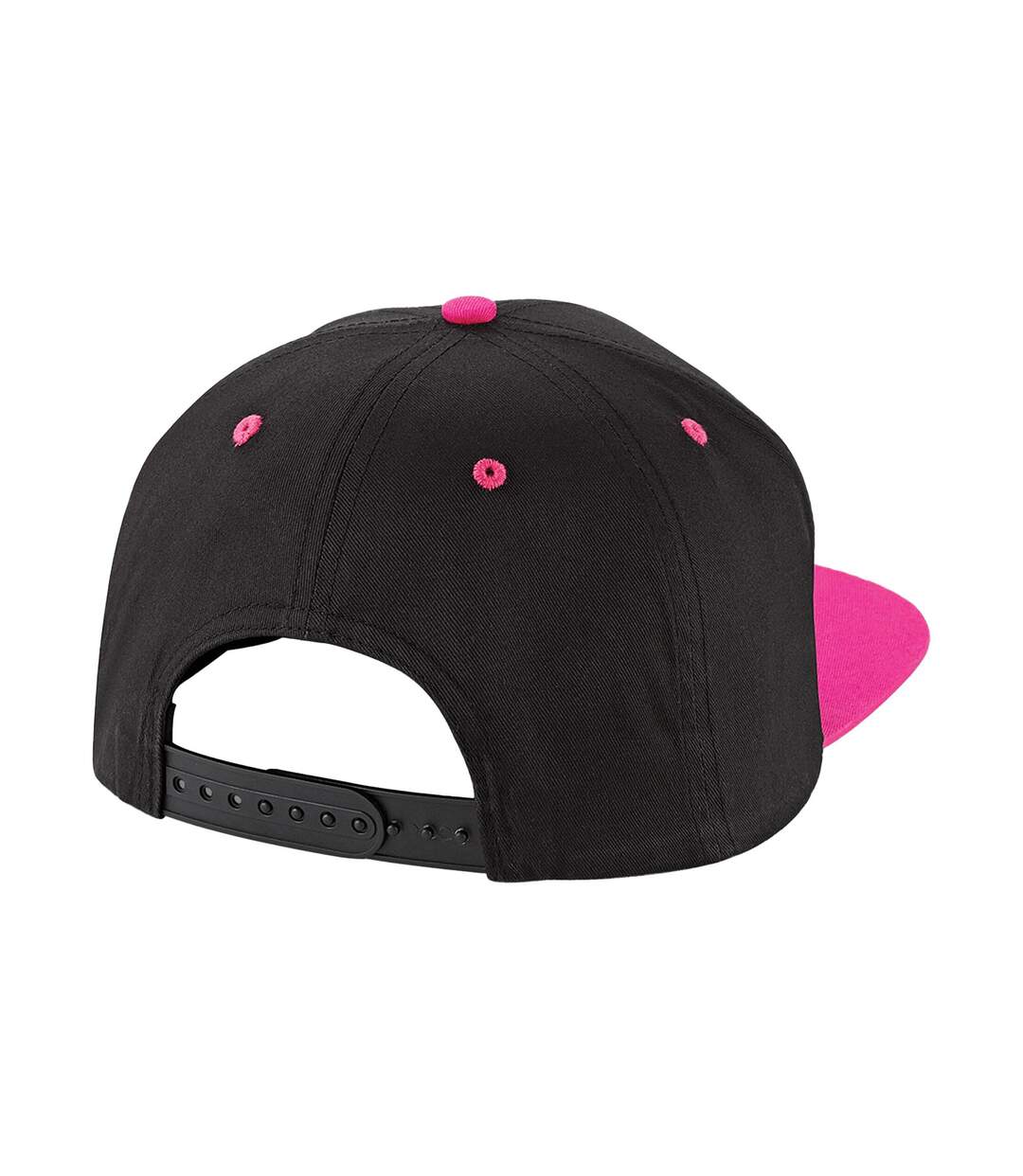 Casquette Ajustable Adulte Noir Fuchsia Beechfield-2