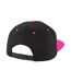 Casquette Ajustable Adulte Noir Fuchsia Beechfield-2