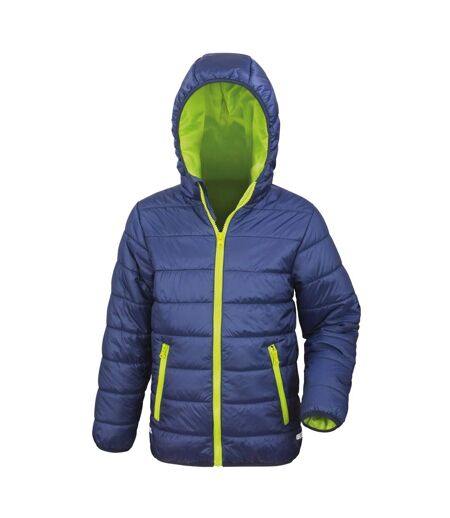 Core Doudoune Molletonnée Coupe-vent Imperméable Enfant Bleu Marine Vert Citron Result