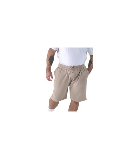 Mens Mitchell 3 D555 Stretch Plain Elasticated Waist Kingsize Shorts Stone Duke