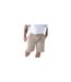 Mens Mitchell 3 D555 Stretch Plain Elasticated Waist Kingsize Shorts Stone Duke-1