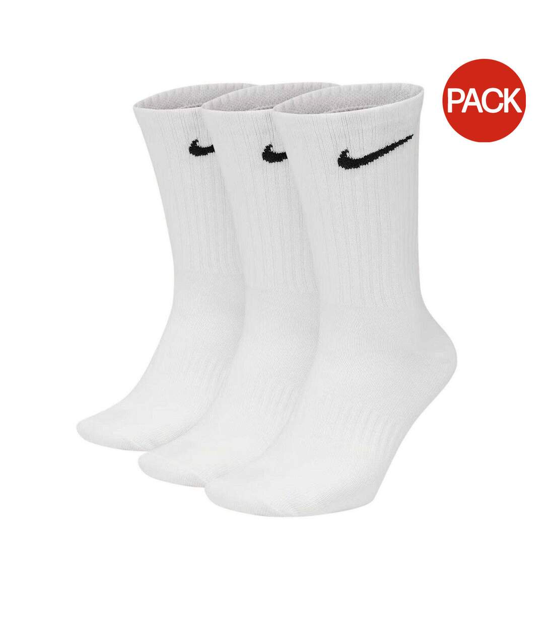 Pack Of 3  Unisex Adult Everyday Dri-fit Crew Socks  White Nike-1