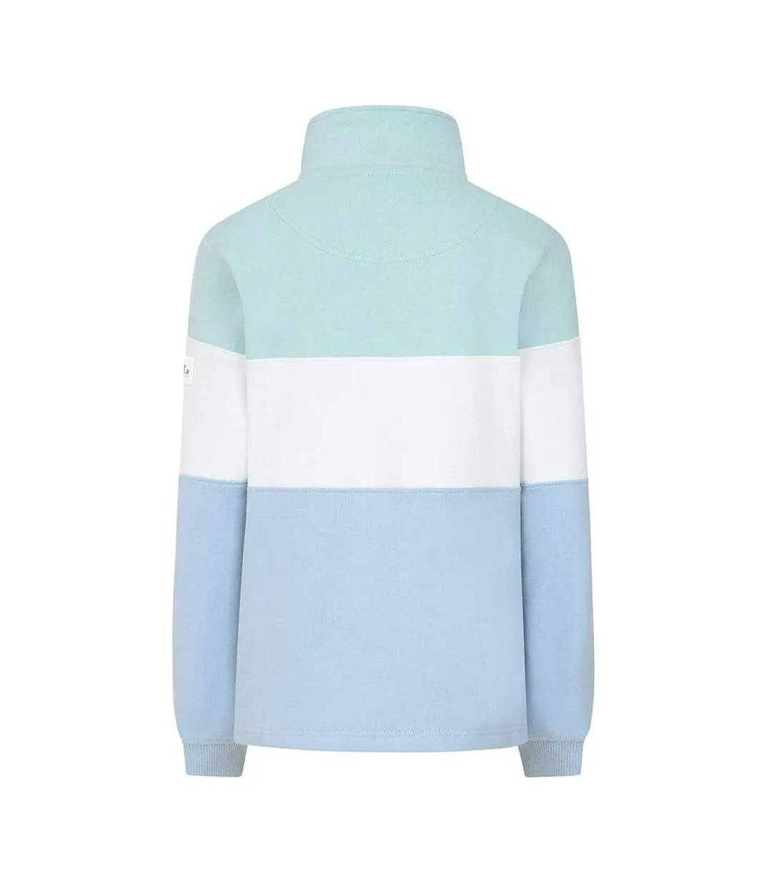 Womens/ladies Quarter Zip Sweatshirt Sky Mint Lazy Jacks-2