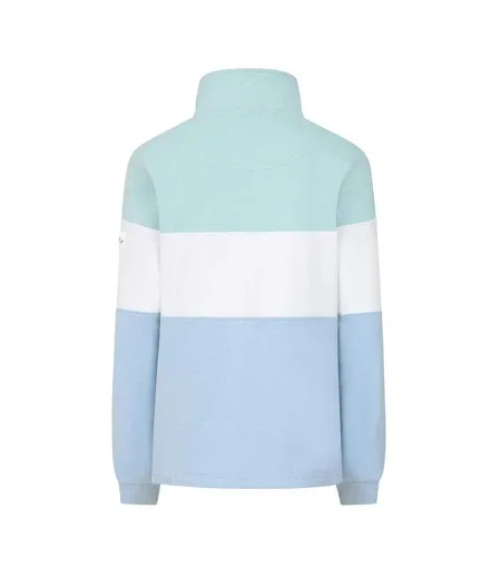 Womens/ladies Quarter Zip Sweatshirt Sky Mint Lazy Jacks
