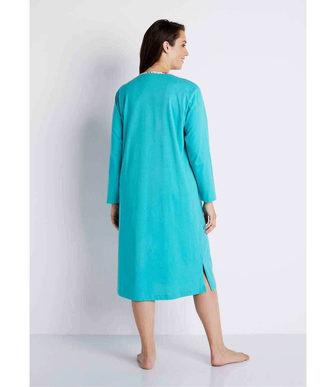 Chemise de nuit mi-longue manches longues-2