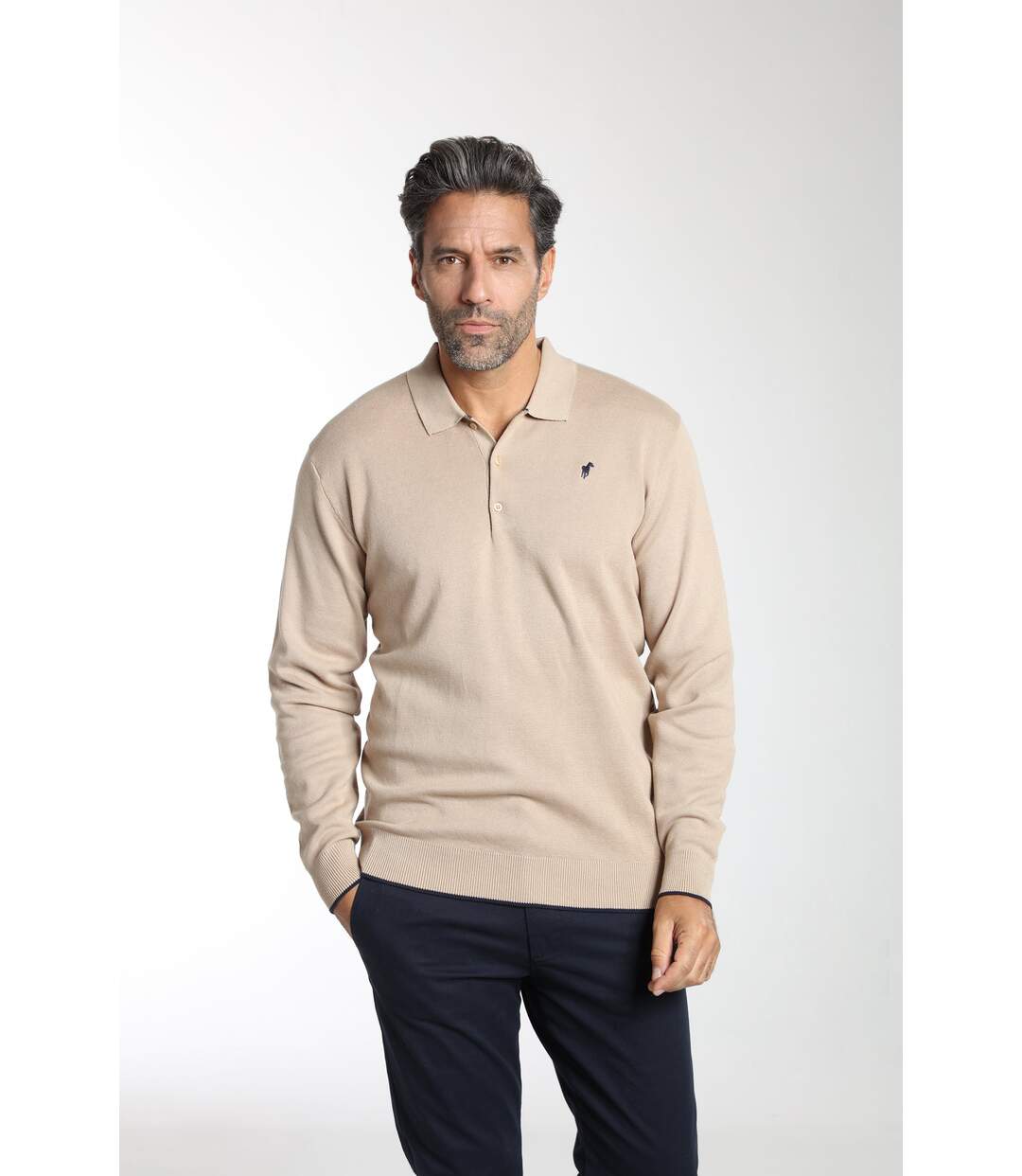Pull col polo  en coton MILANO POLO-1