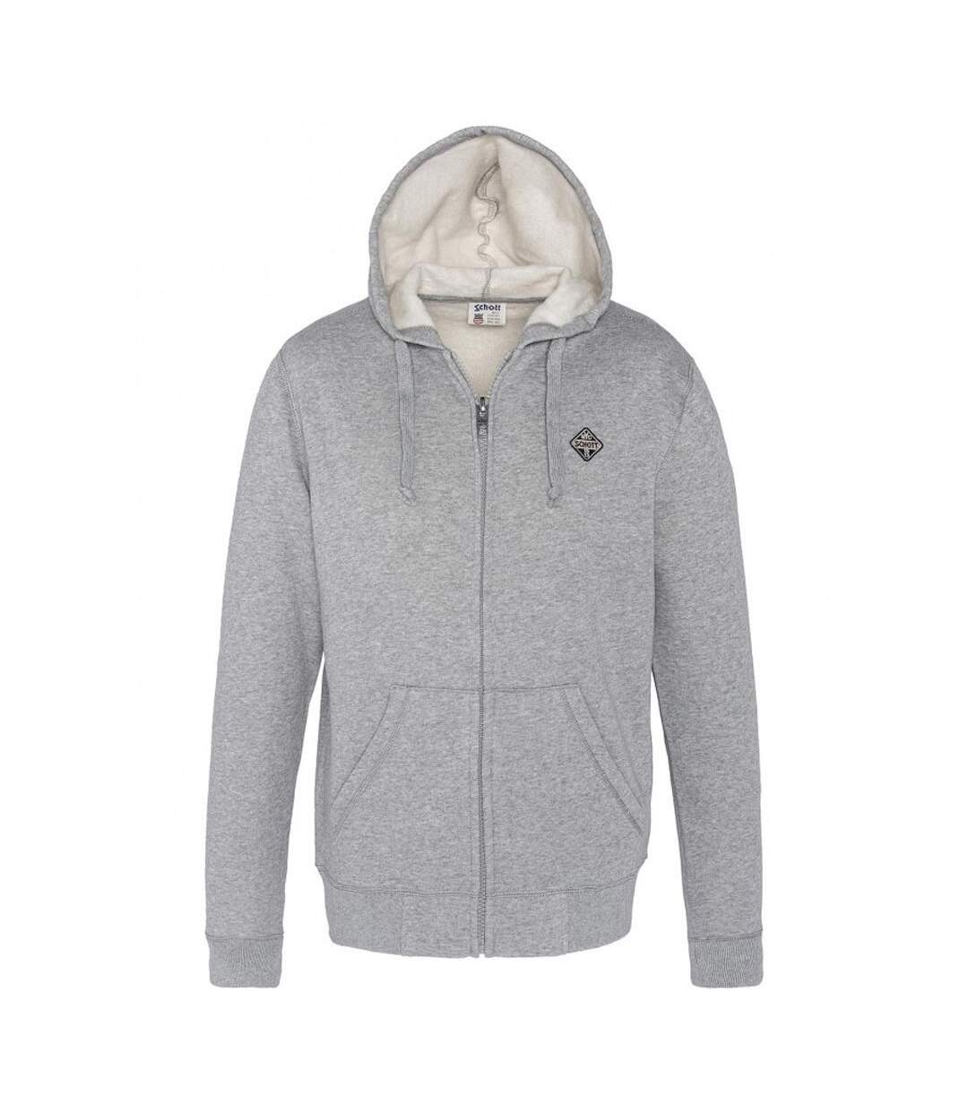 Sweat zippé gris Homme Schott SW - M-1