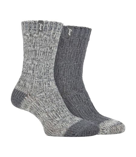 Women's 2-Pack Wool Outdoor Boot Socks | Ribbed Hiking Knit Socks