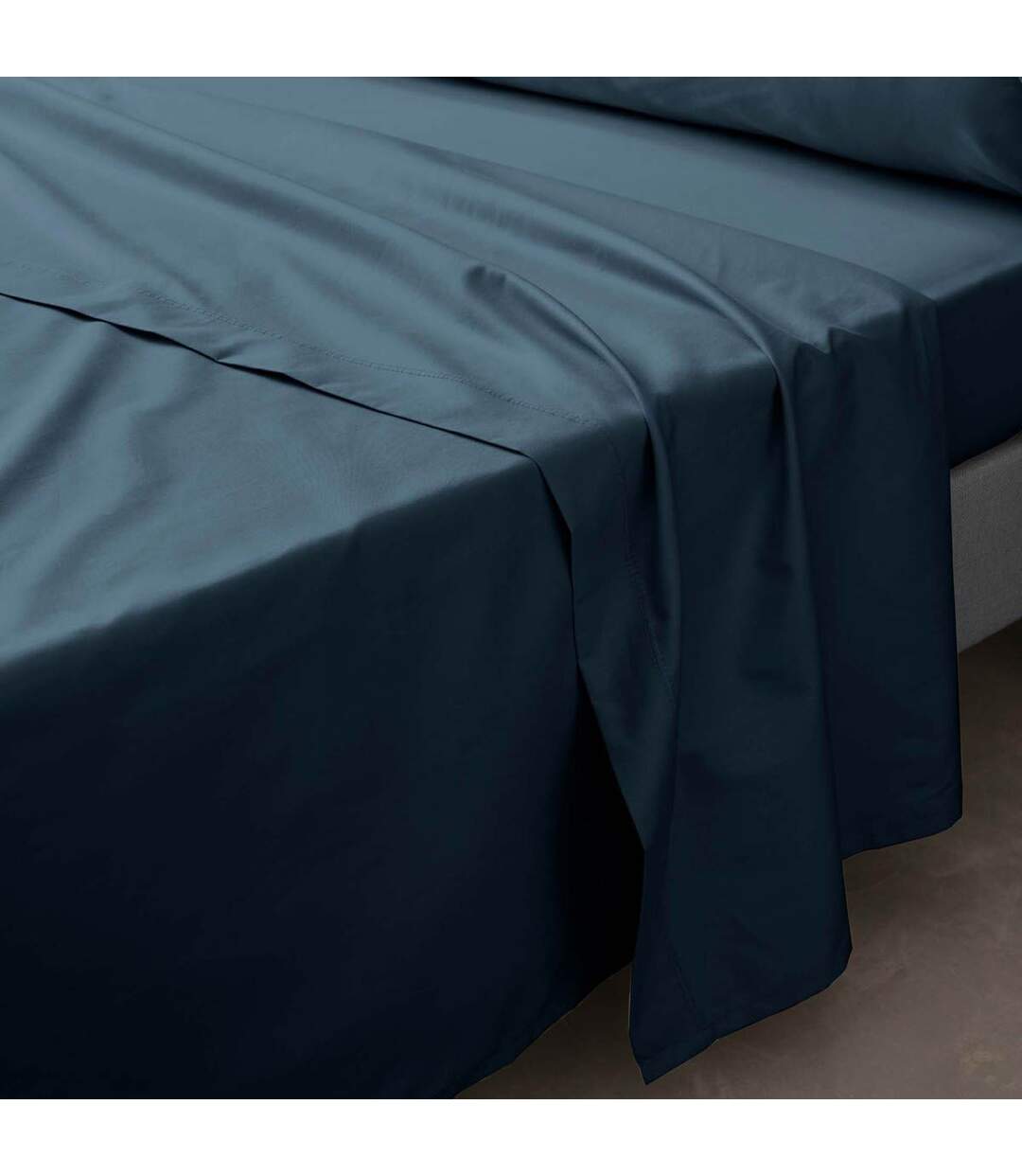 Drap Plat Percaline 180x290cm Bleu Nuit-1