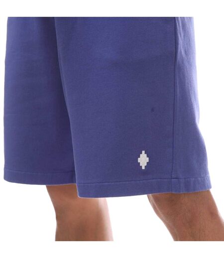 Mens Basket Cross Shorts Blue White Marcelo Burlon