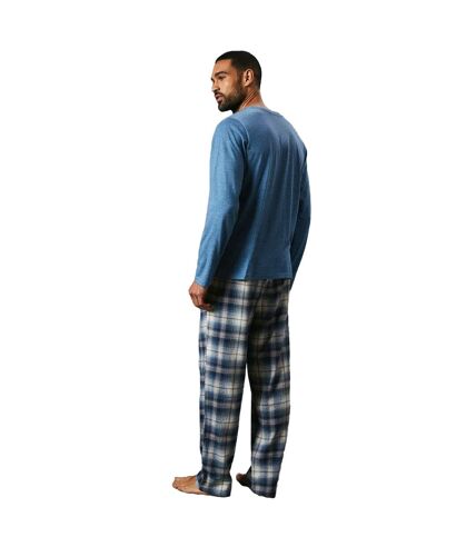 Pyjama brossé à carreaux pour hommes bleu Maine Maine