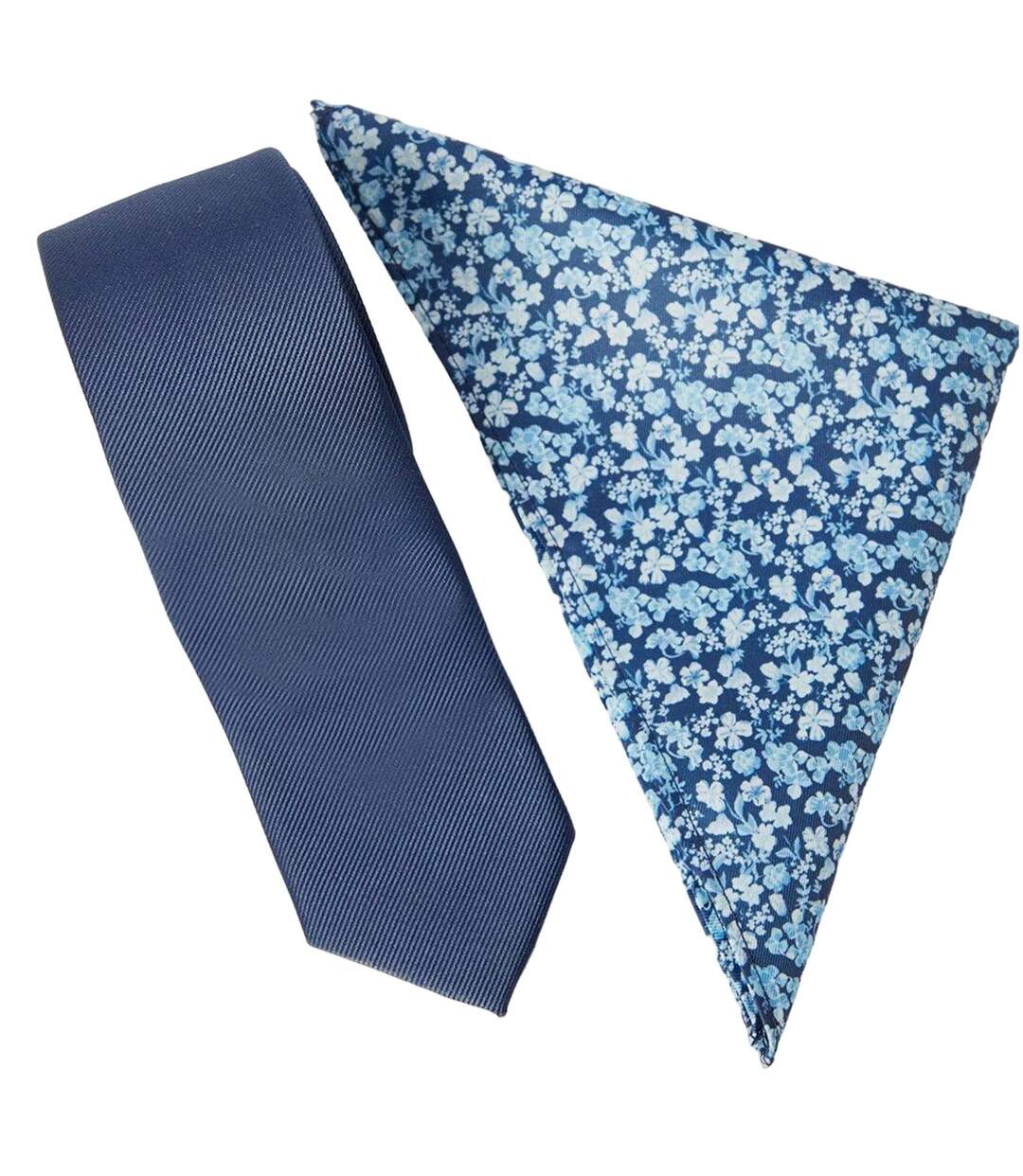 Mens Ditsy Print Tie & Pocket Square Set One Size Navy Burton-1