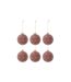 Lot de 6 Boules de Noël Velours Ely 8cm Rose-1