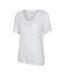 Womens/ladies Slub Linen Blend T-shirt Cream Mountain Warehouse-1