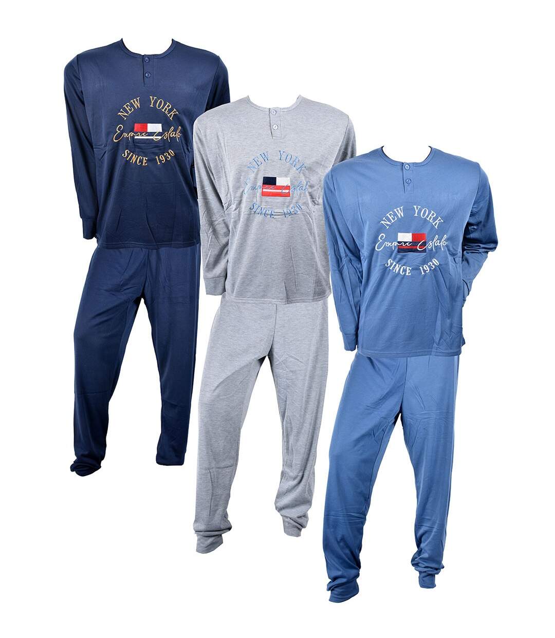 Pyjama Homme Long SWEET SECRET Q2752 NEW YORK BLEU-5