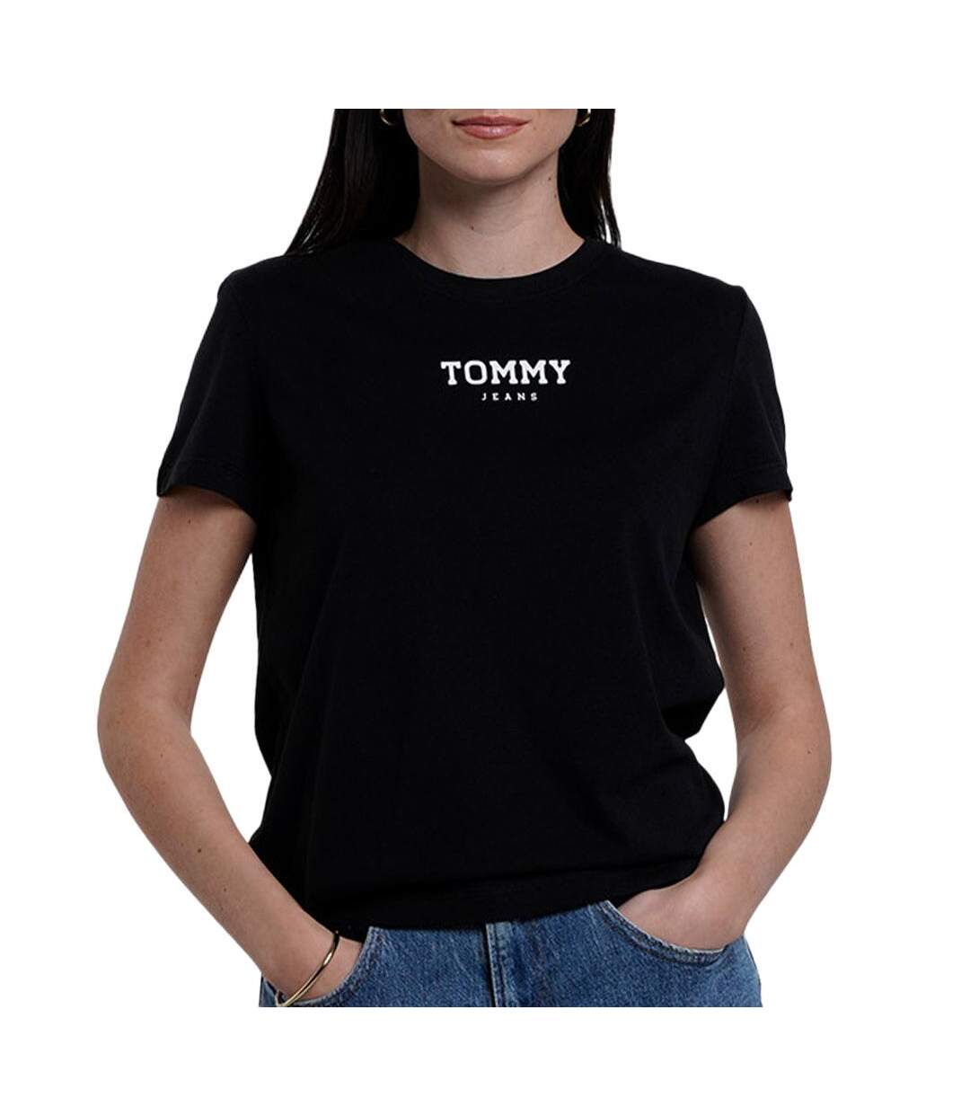 T-Shirt noir femme tommy hilfiger dw0dw21842-1