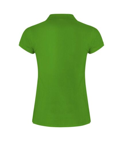 Womens/ladies star polo shirt grass green Roly