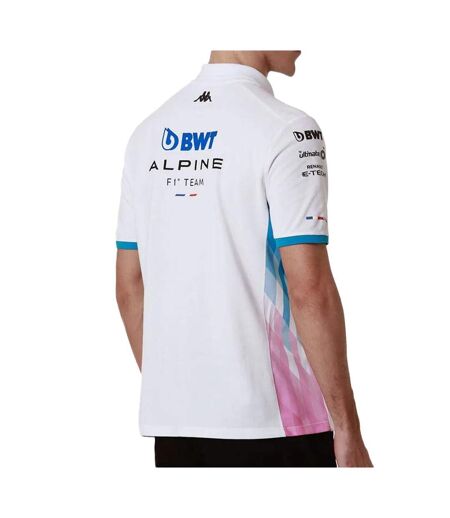 Polo blanc/turquoise homme kappa adrem