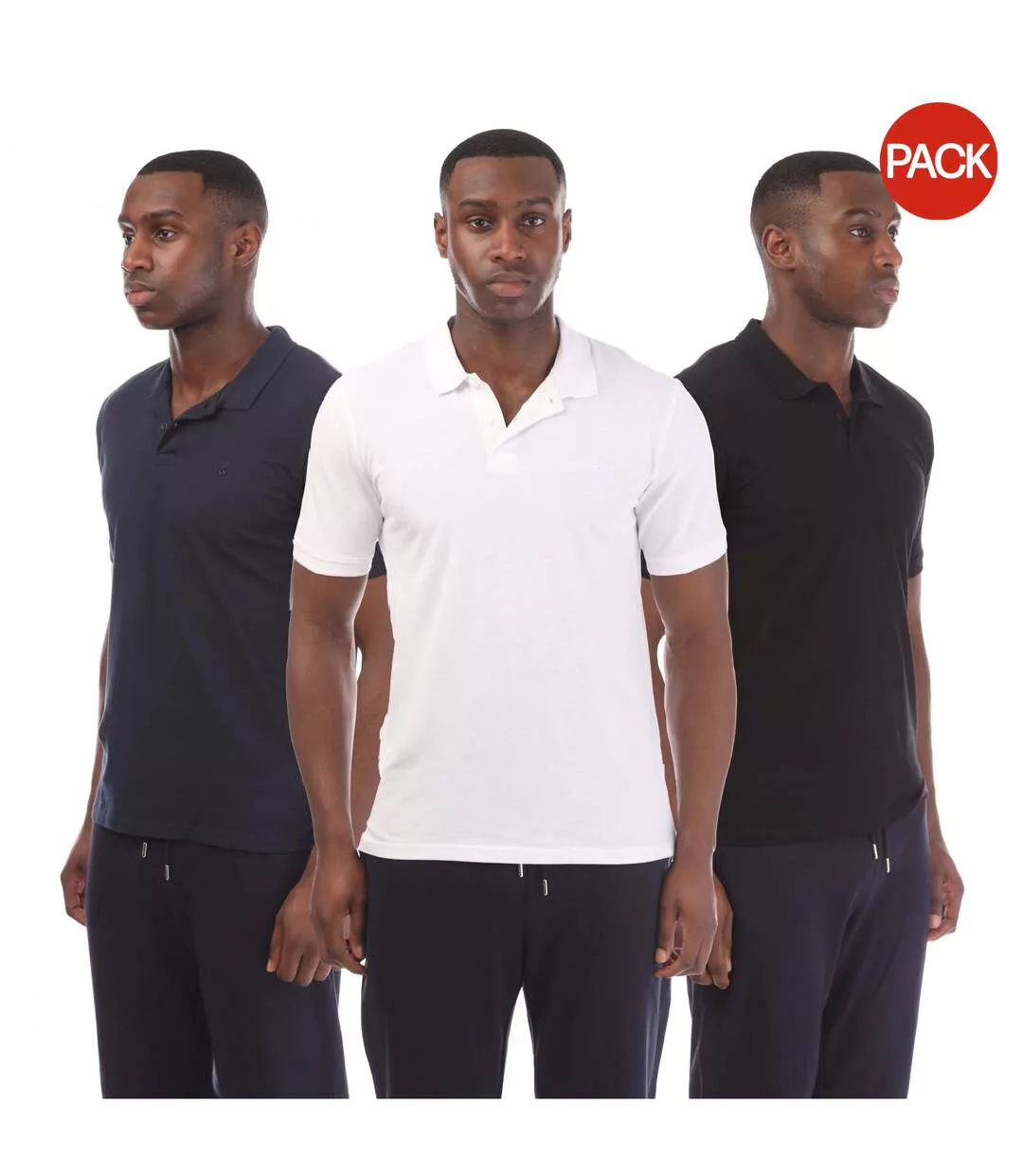 Polos Basic Homme Blanc Noir Bleu Marine Jack And Jones-1