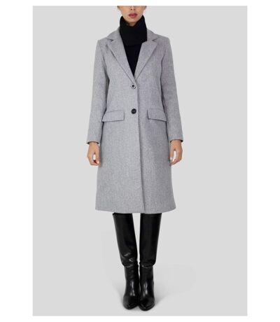 Manteau long droit boutonné