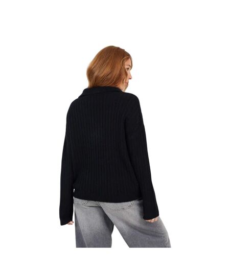 Pull Motif/style Côtelé Femme Noir Brave Soul