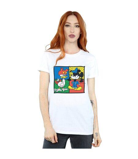 Disney Womens/Ladies Mickey Mouse Donald Clothes Swap Cotton Boyfriend T-Shirt (Blanc) - UTBI37087