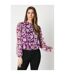 Principles Womens/Ladies Floral Ruffle Neck Blouse (Purple) - UTDH6743