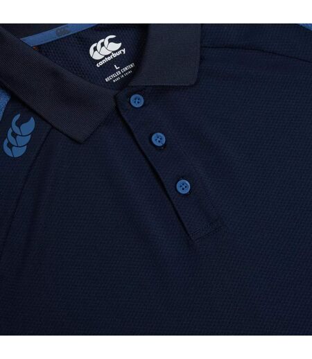 Mens Elite Polo Shirt Navy True Navy Marl Canterbury