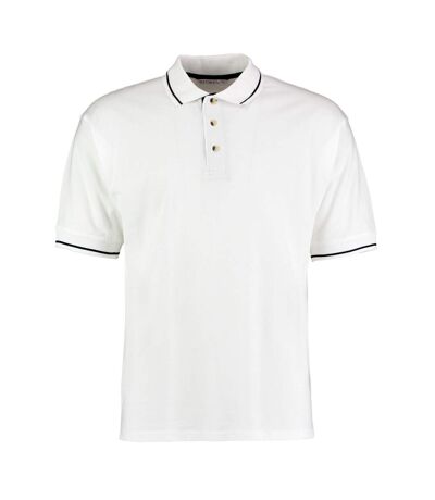 Polo st mellion homme blanc / bleu marine Kustom Kit