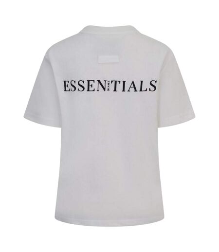 Womens/ladies Essentials Logo Boyfriend T-shirt Off White Blank Essentials