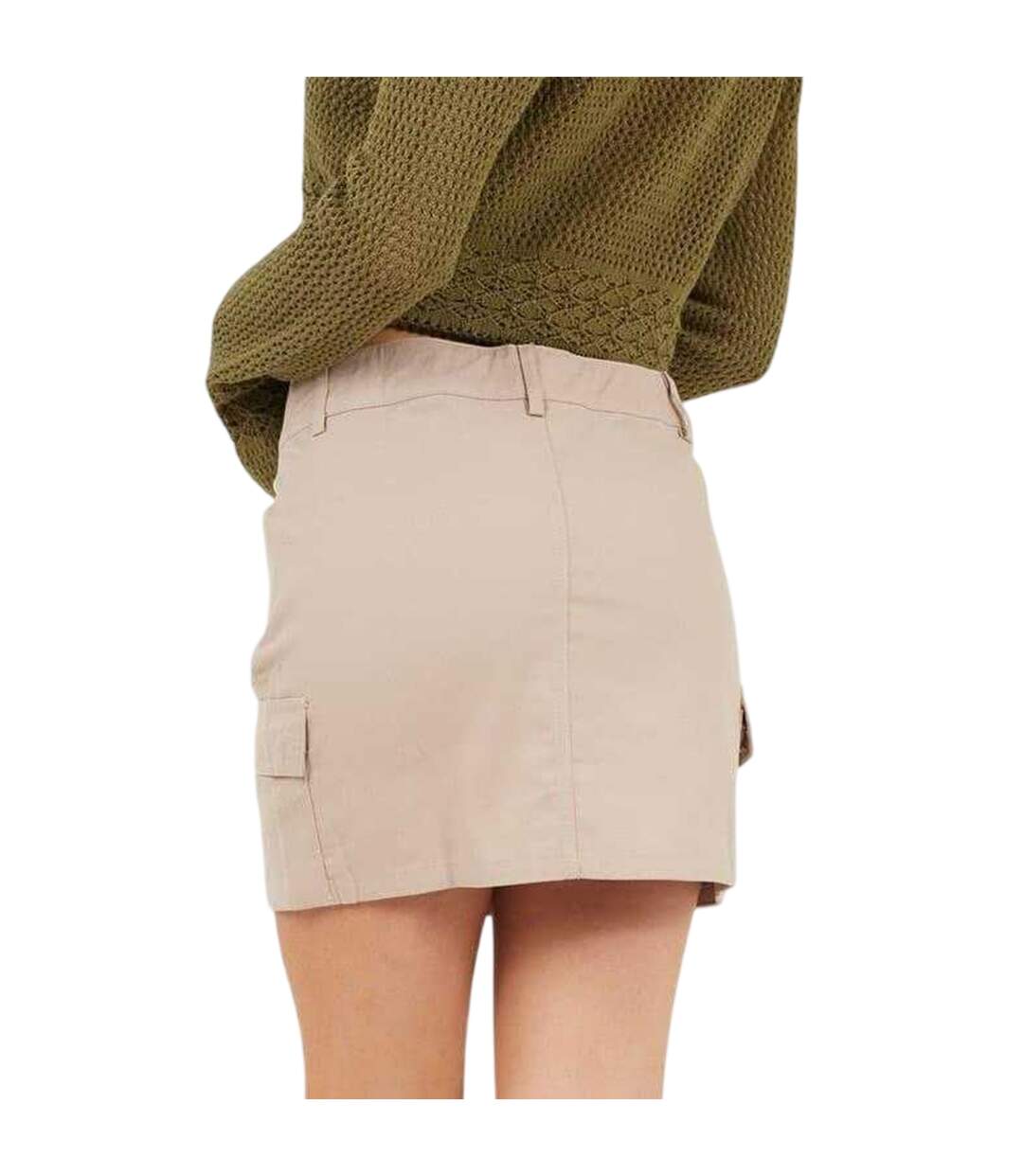 Mini Jupe Femme Beige Gris Brave Soul-3