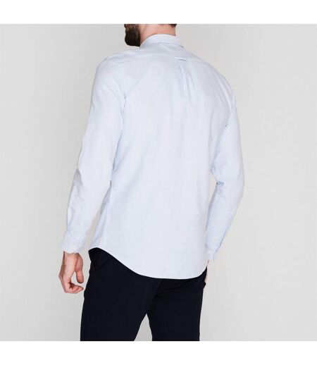 Chemise À Boutons Manches Longues Motif/style Rétro Homme Bleu Ciel Farah