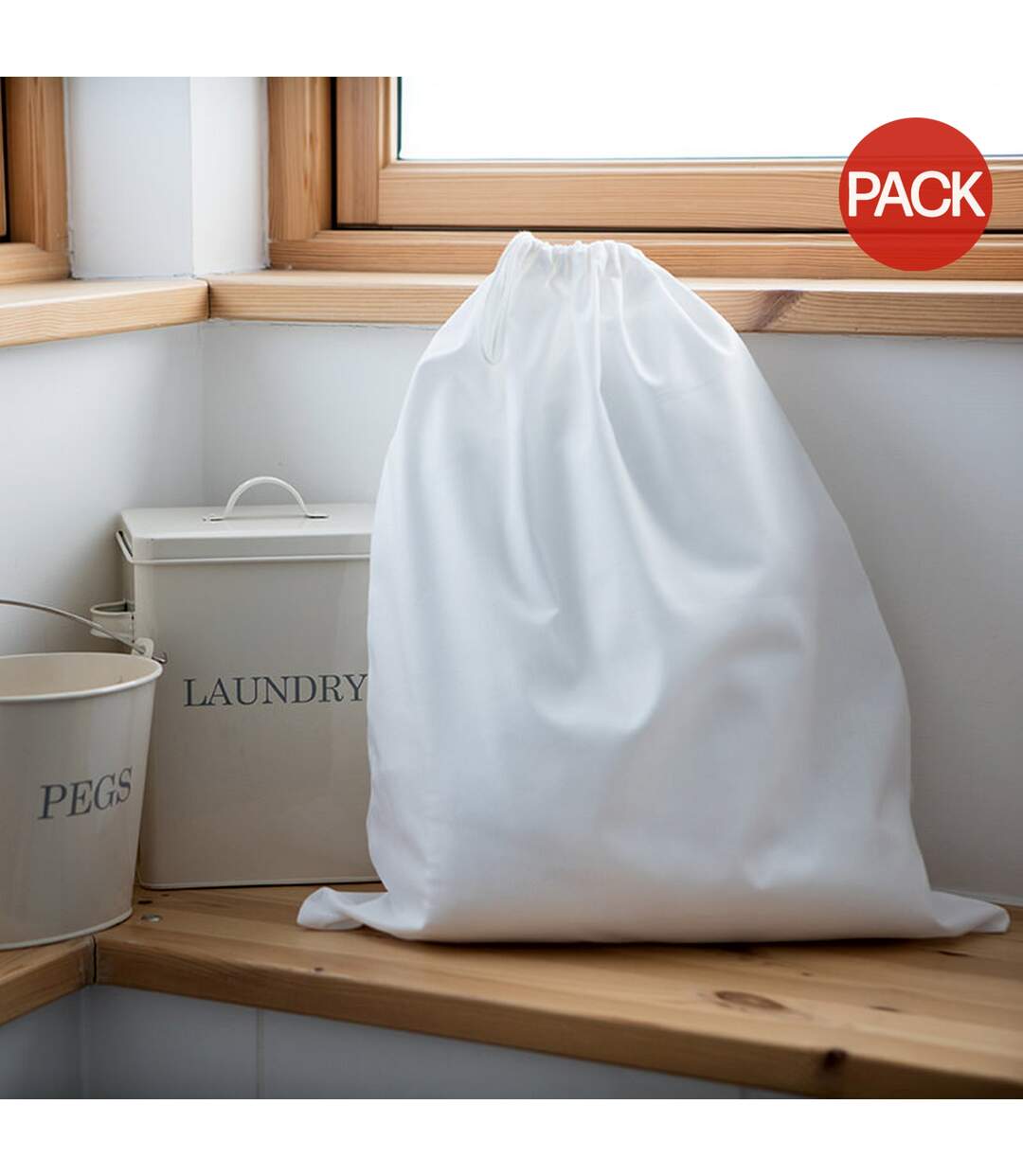 Lot de 2  sacs à linge blanc Towel City