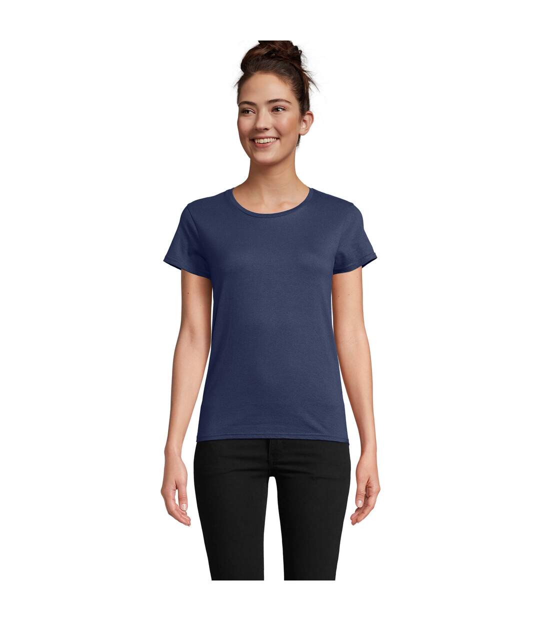 T-shirt Pioneer Femme Bleu Denim SOLS-1