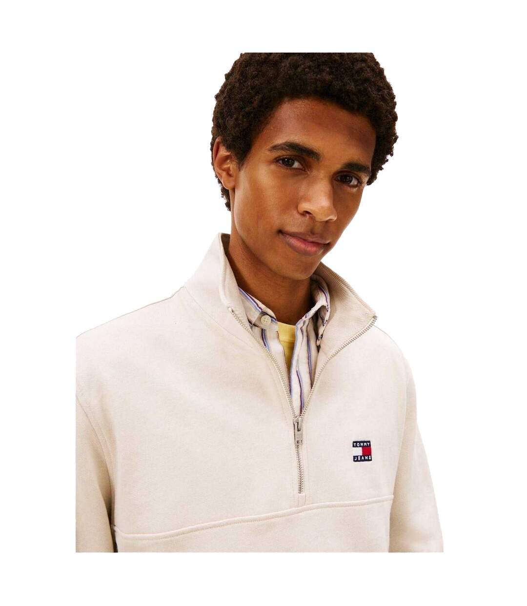Sweat Motif/style Logo Timberland Homme Blanc Cassé Tommy Jeans-4