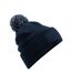 Bonnet snowstar adulte bleu marine / gris clair Beechfield