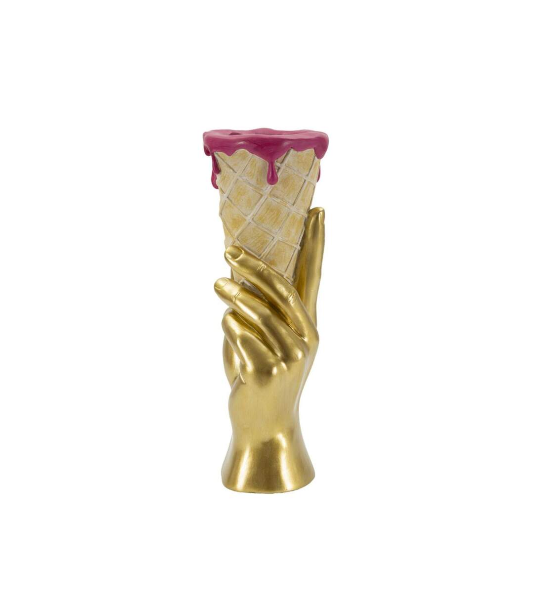 Vase Déco en Résine Cône 31cm Or-4
