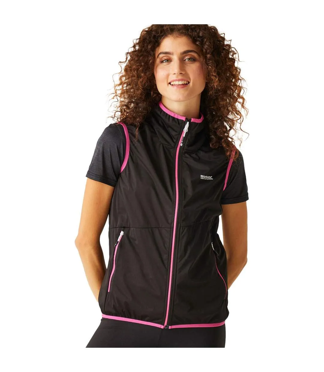Veste Sans Manches Femme Noir Flamant Rose Regatta-2