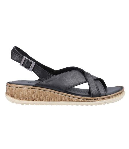 Hush Puppies Womens/Ladies Elena Leather Wedge Sandal (Black) - UTFS7058