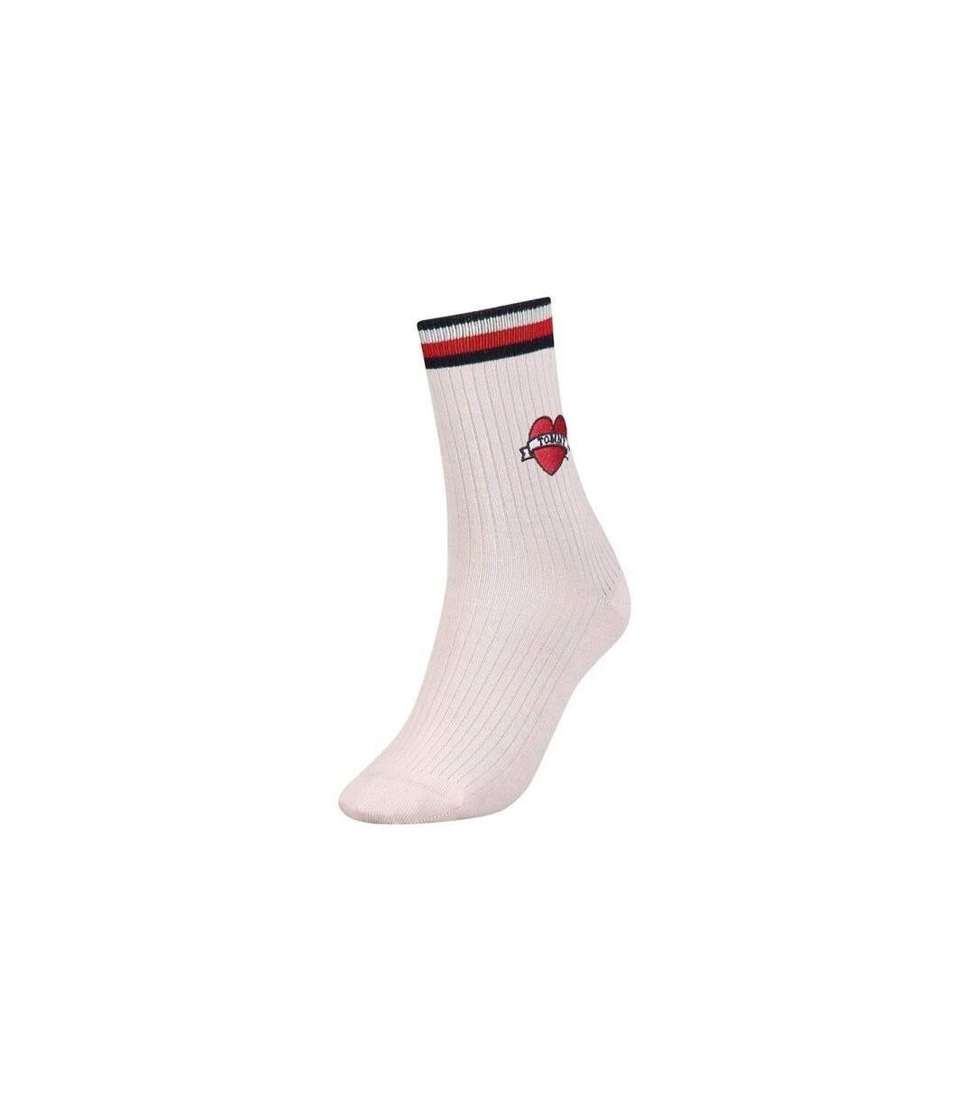 TOMMY HILFIGER Chaussettes Femme Coton LOVEPATCHES Rose pâle-1