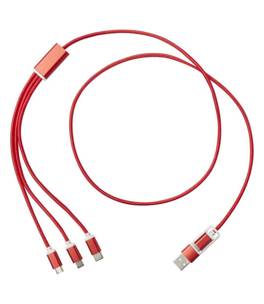 Versatile 5 in 1 recycled aluminium charging cable one size red Generic