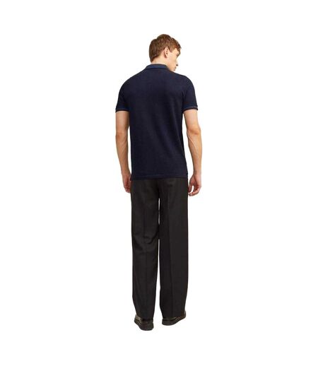 Mens Slim Short-sleeved Polo Shirt Dark Navy Jack And Jones