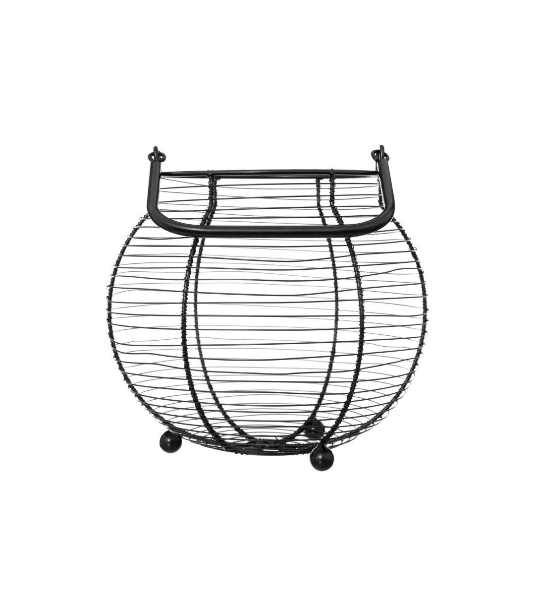 Panier de Rangement 55 Œufs Métal 23cm Noir-3