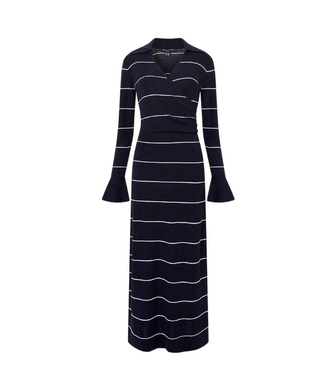 Robe Longue Manches Cloche Motif/style À Rayures Ottie Femme Bleu French Connection-2
