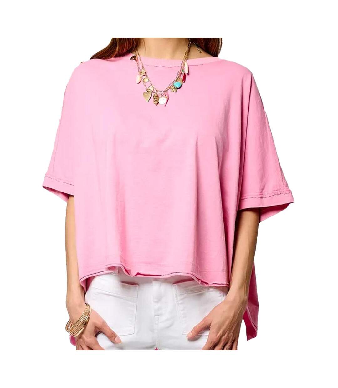 T-shirt rose femme kaporal vison - l-1