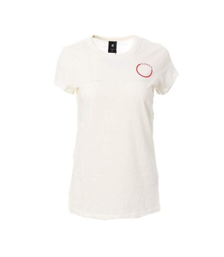 T-shirt Ecru Femme G-Star Raw Circle - L