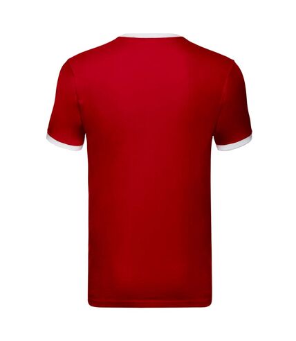 Fruit of the Loom Mens Ringer Contrast T-Shirt (Red/White) - UTRW9299