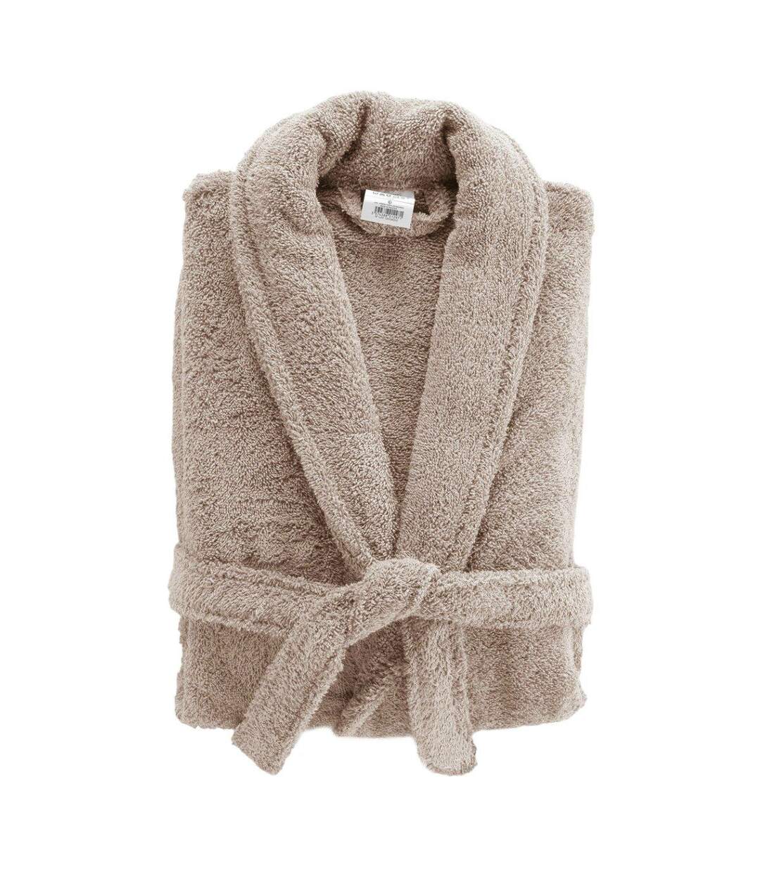 Peignoir Col Châle en Coton Tendresse Taupe-1