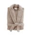 Peignoir Col Châle en Coton Tendresse Taupe-1