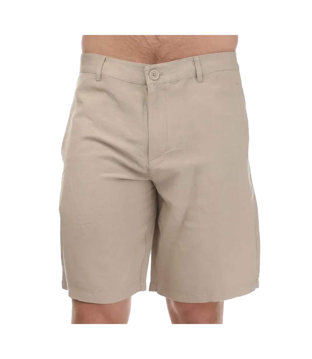 Mens linen rayon twill shorts beige Armani Exchange-1